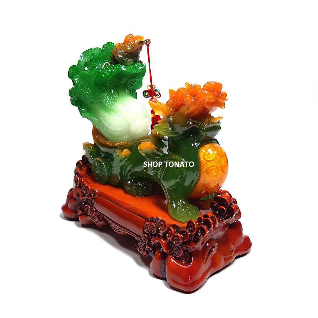 TỲ HƯU PHONG THỦY KÉO BẮP CẢI WM833,WM833ML XANH CAO 23CM | BigBuy360 - bigbuy360.vn