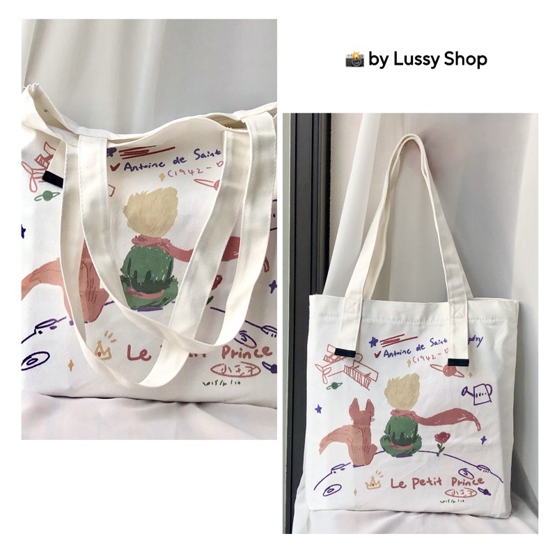 Túi Tote Vải Canvas Đeo Vai Le Petit Prince Xinh Dễ Thương 2021