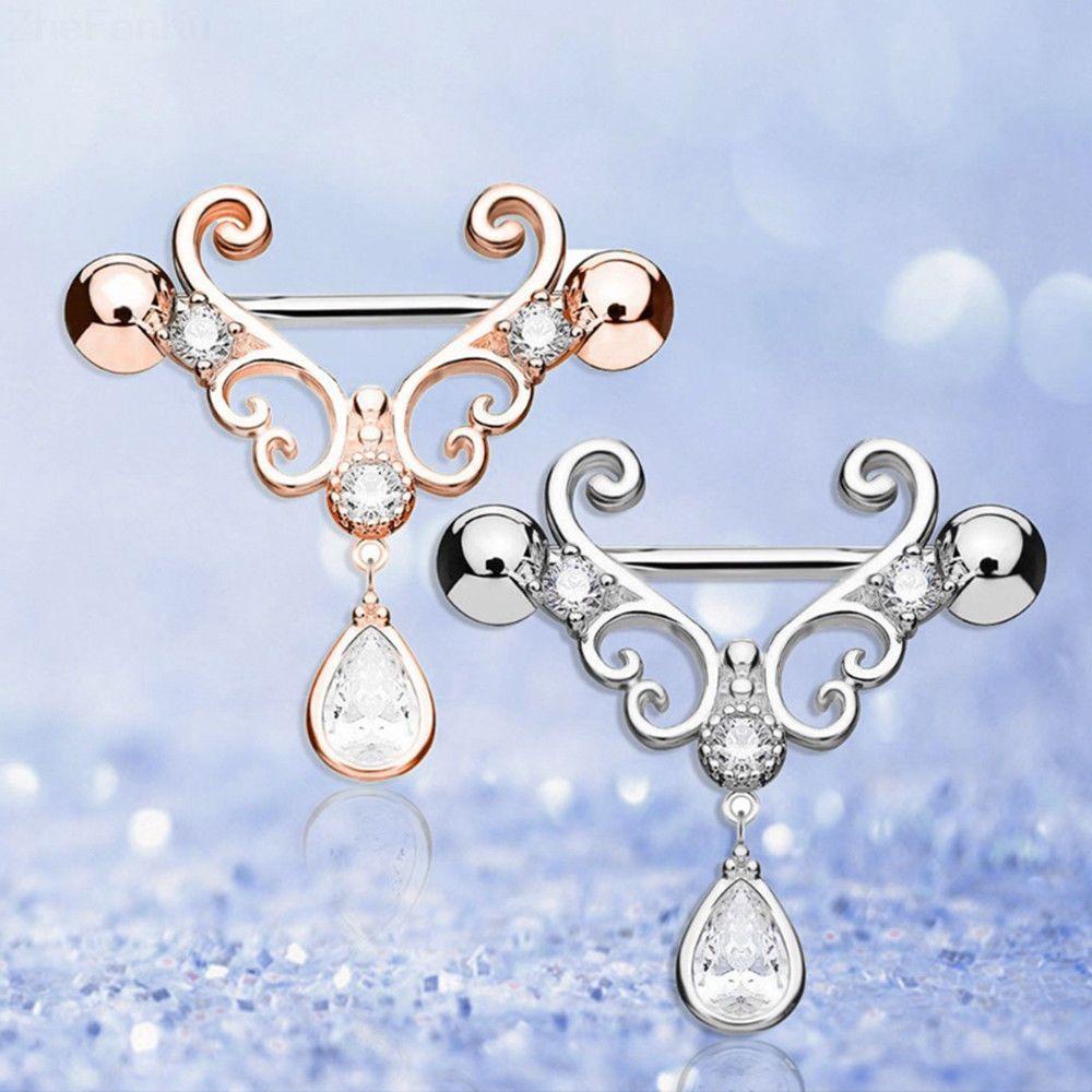 VANES1 Khuyên Nhũ Hoa Hình Giọt Nước Thời Trang