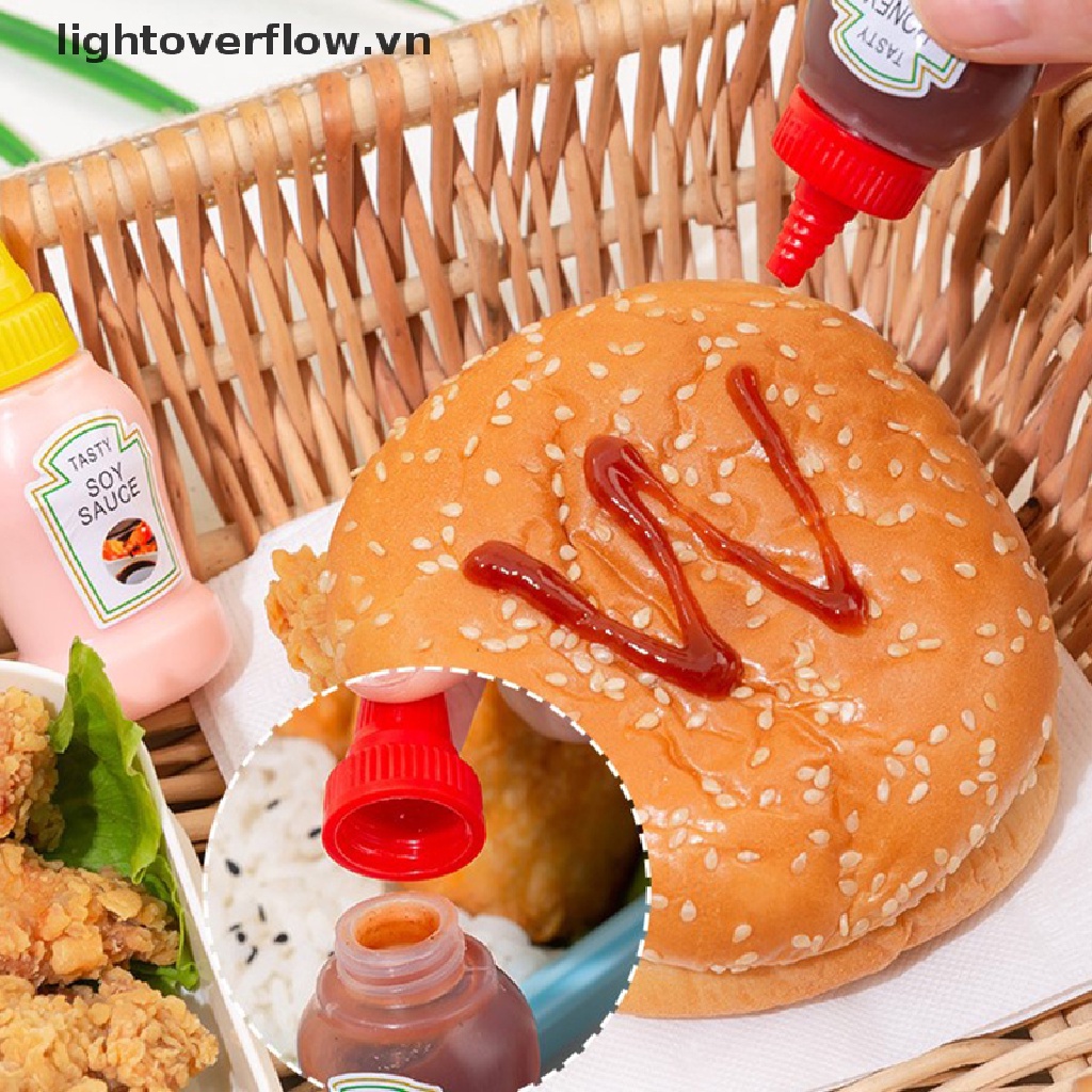 [lightoverflow] 3PCS/2PCS Mini Seasoning Sauce Bottle Portable Tomato Ketchup Bottle Salad Dressing Container for Bento Lunch Box Kitchen Jars [VN]