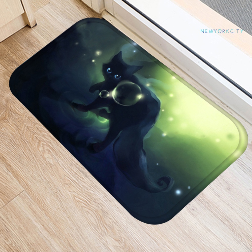 Thảm lót cửa chùi chân Mềm Mại Chống Trượt Họa Tiết Mèo Dễ Thương