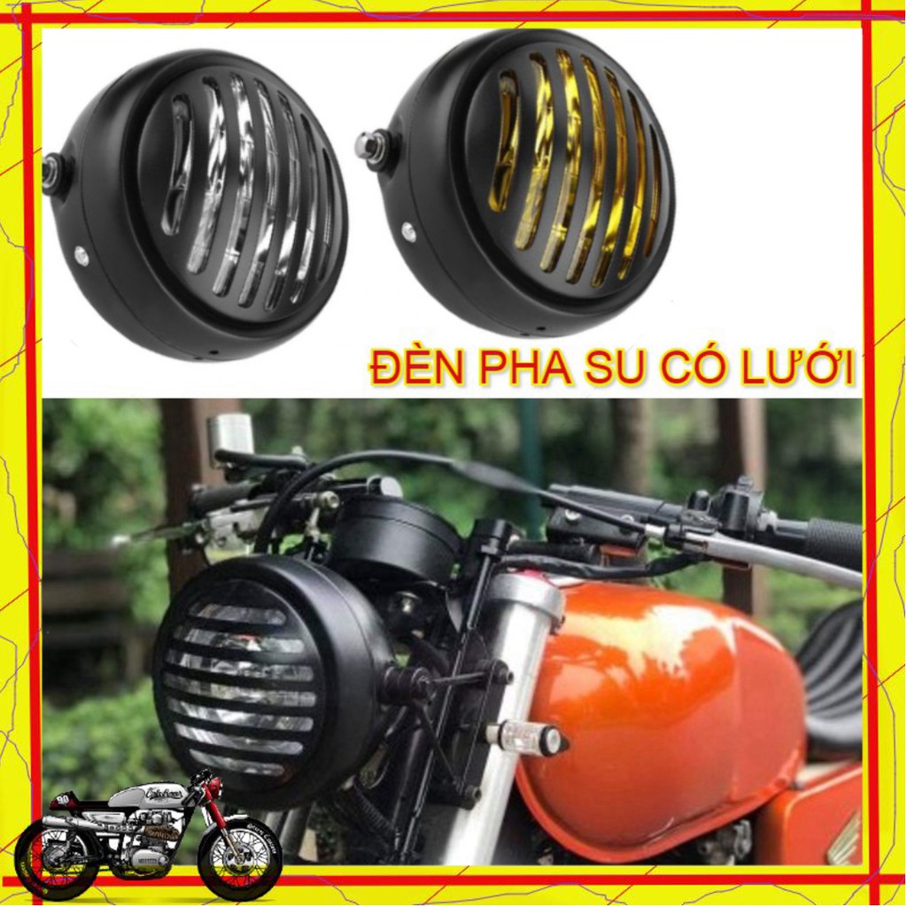 🚚[ FREE SHIP] GÁO ĐÈN TRÒN 💎 Đèn pha độ có lưới thép bảo vệ đèn, chuyên độ xe cafe racer, classic, vintage