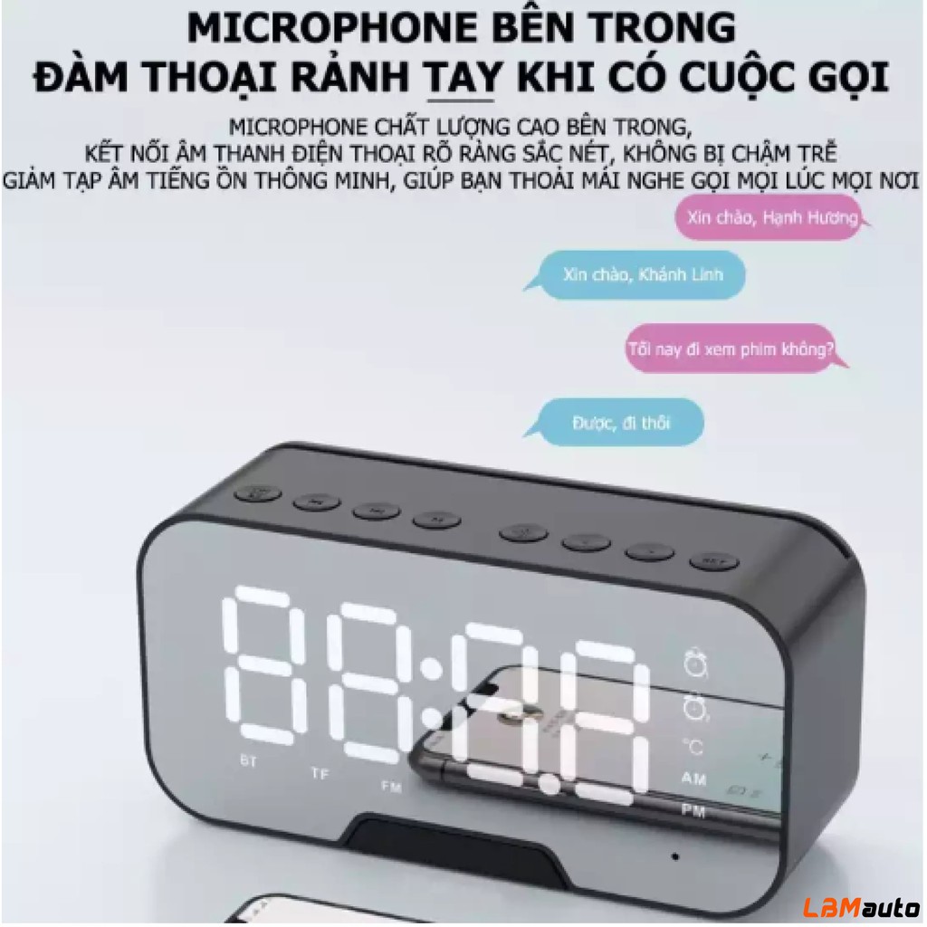 Loa Bluetooth Không Dây Mini Kèm Đồng Hồ, Nhiệt Độ, Đàm Thoại Trực Tiếp AMOI G5