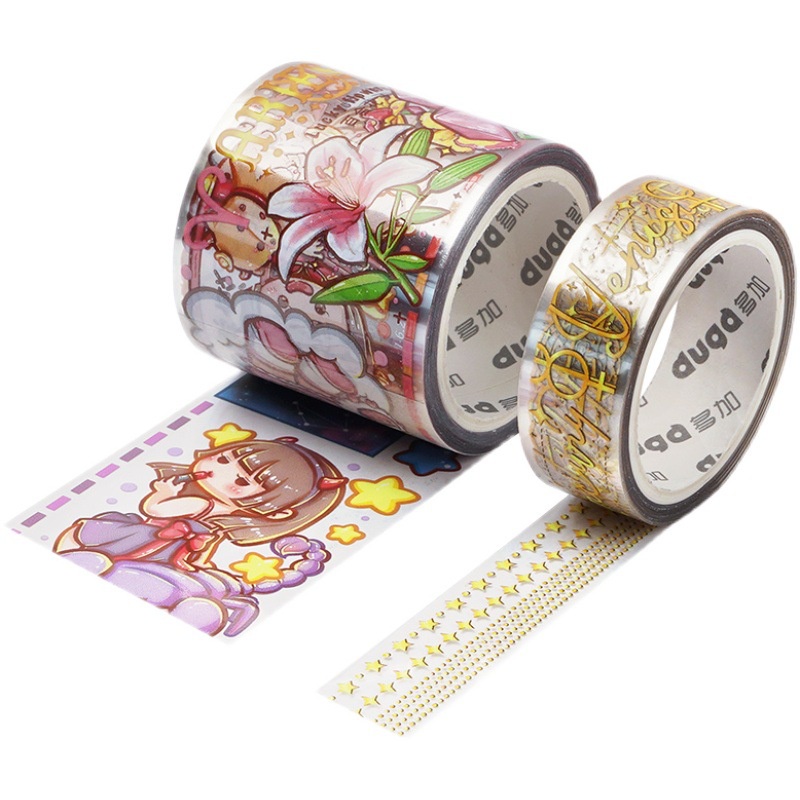 Mochi nhỏ Cuộn nhãn dán họa tiết hoạt hình dễ thương dùng để trang trí diyToàn bộ băng keo
