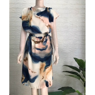 Đầm lụa họa tiết loang màu M.L.XL