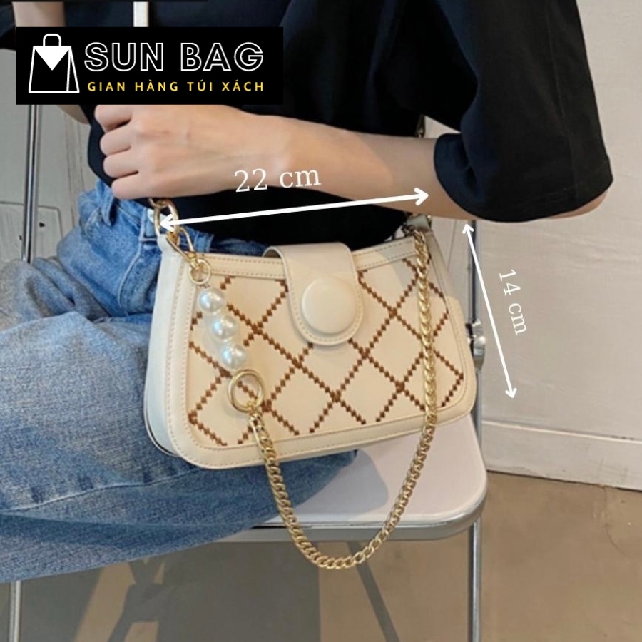 Túi xách nữ đeo chéo, đeo ngực túi đi chơi, đi học, da đẹp, cao cấp size 22cm SB181