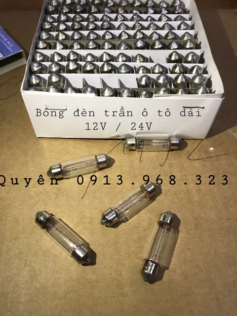 BÓNG ĐÈN TRẦN Ô TÔ DÀI 12V/24V