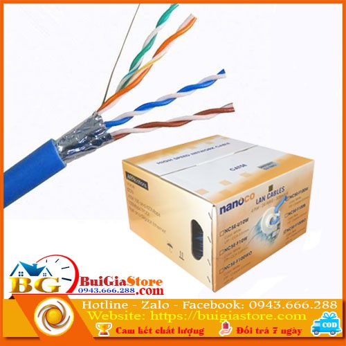 Thùng 305 mét dây mạng Cat5E Nanoco NC5E-F10B (Chính hãng)