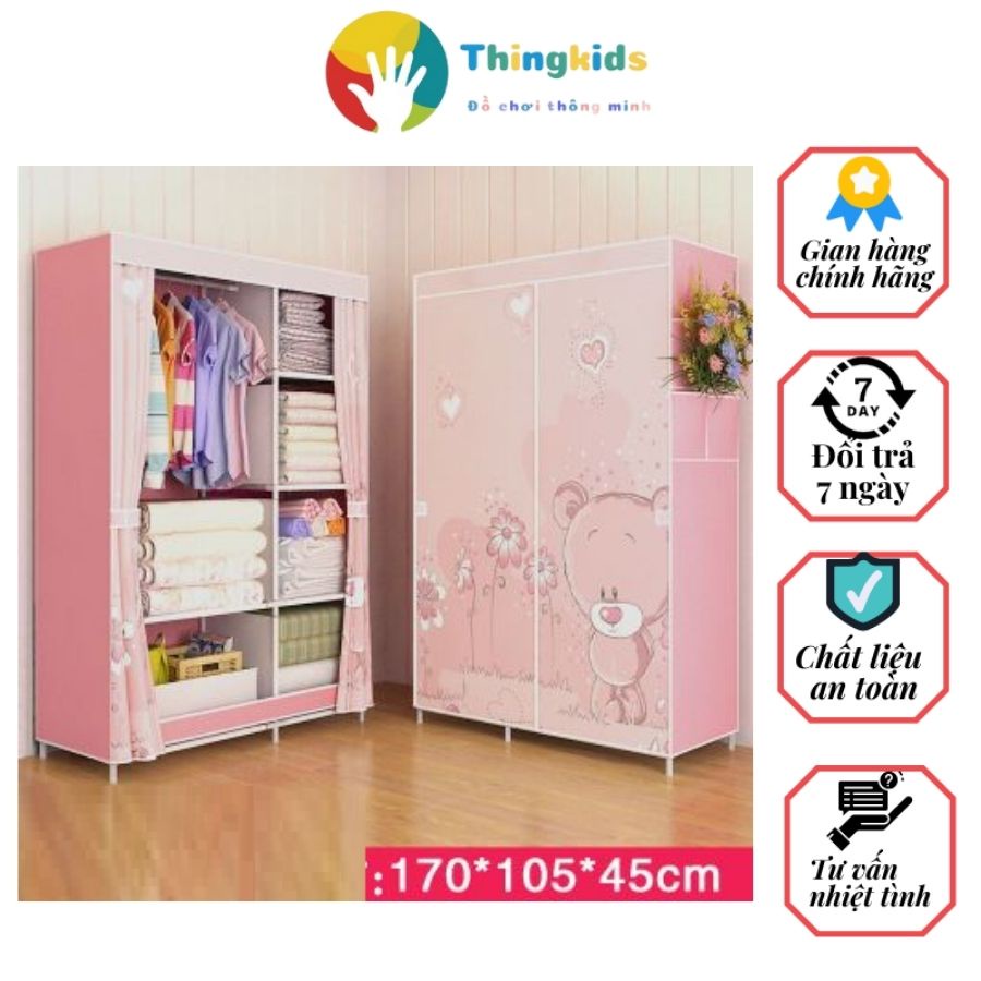 Tủ Vải Để Quần Áo Họa Tiết 1,2 3 Buồng - Thingkids