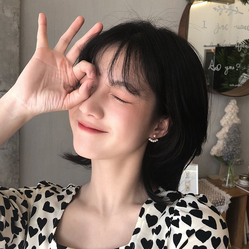 Happyangel  Đôi Khuyên Tai Ngọc Trai Thiết Kế Tinh Tế Phong Cách Hàn Quốc