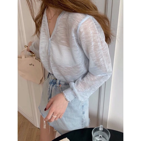 áo len khoác mỏng cardigan 5 khuy (cúc) kiểu màu pastel nhẹ nhàng (70069#) | BigBuy360 - bigbuy360.vn