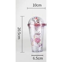 Bình Nước 500ML Kèm Ống Hút Kiểu Dáng Dễ Thương