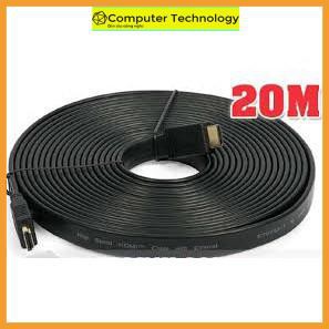 200 Dây HDMI dài 10m, 15m, 20m dẹt chuẩn 1.4v bọc dù Hình ảnh sắc nét Full HD 1080p