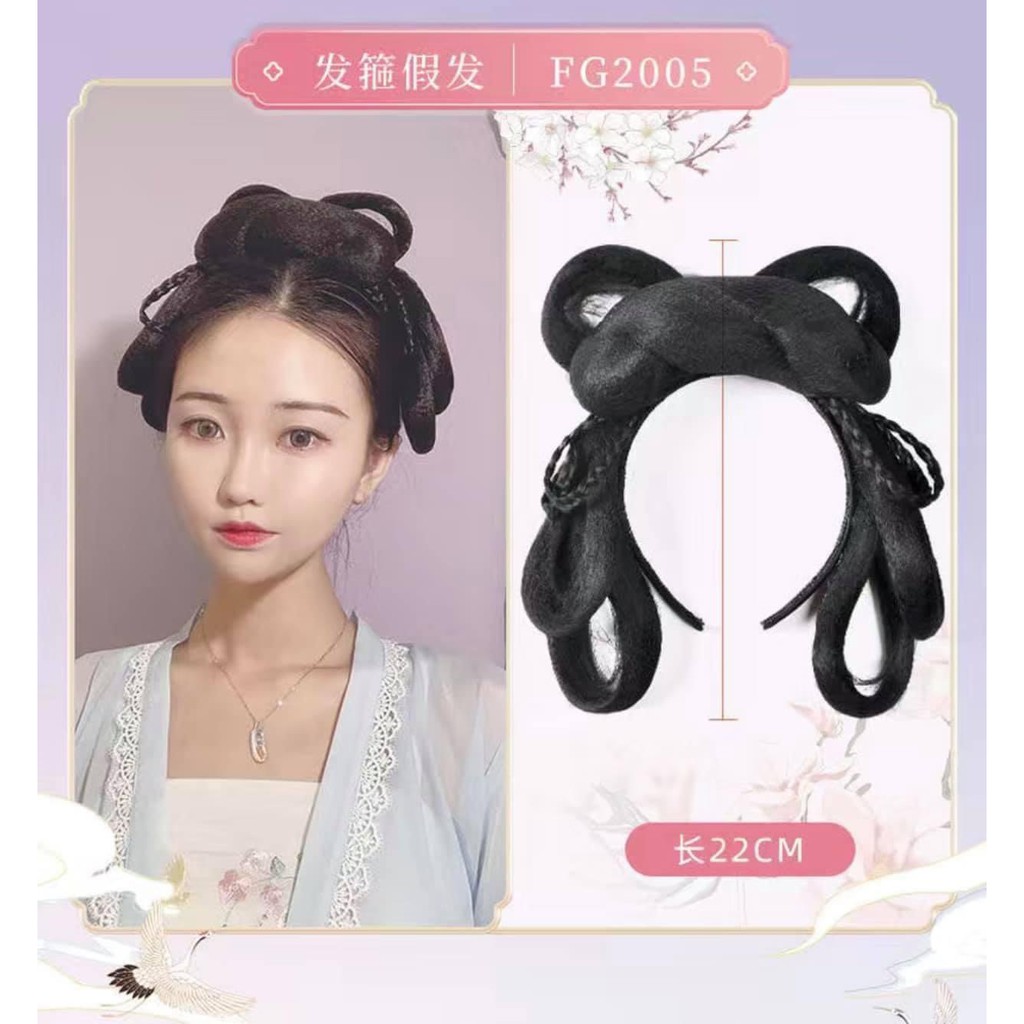 Bờm tóc búi tết sẵn