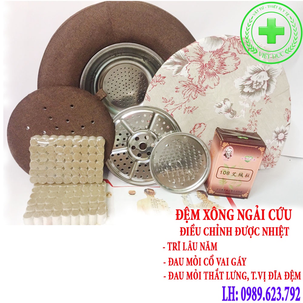 ( LOẠI 1 ĐỦ PHỤ KIỆN ) Đệm xông ngải cứu ĐIỀU CHỈNH ĐƯỢC NHIỆT ĐỘ - Đệm ngồi xông ngải