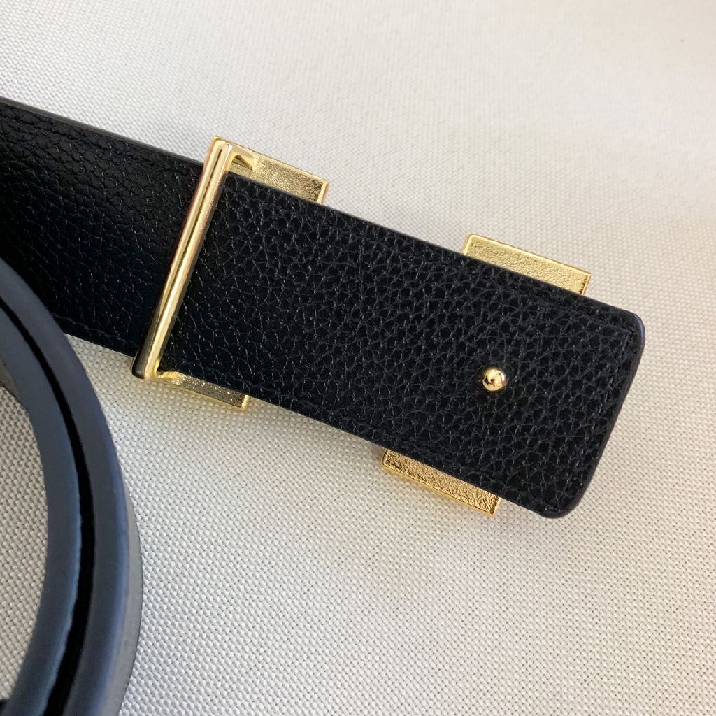 Herme Belt Thắt Lưng Da Khóa Kim Loại Mạ Vàng Sang Trọng Cho Nam Và Nữ