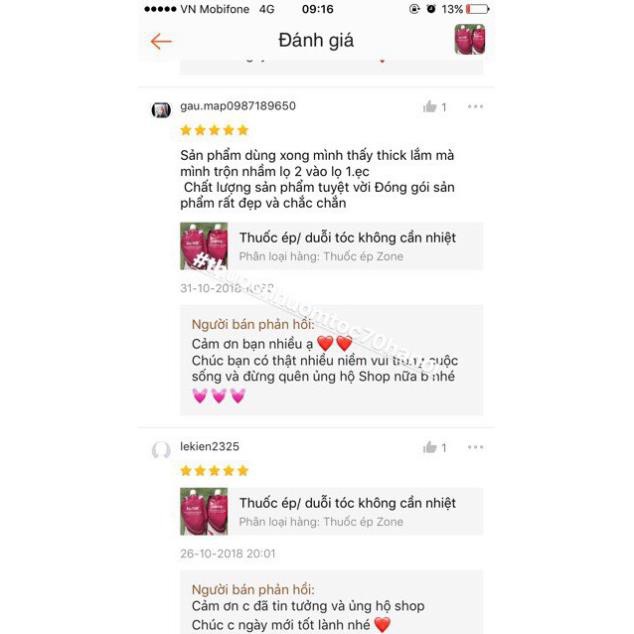 Thuốc ép/ duỗi tóc không cần nhiệt