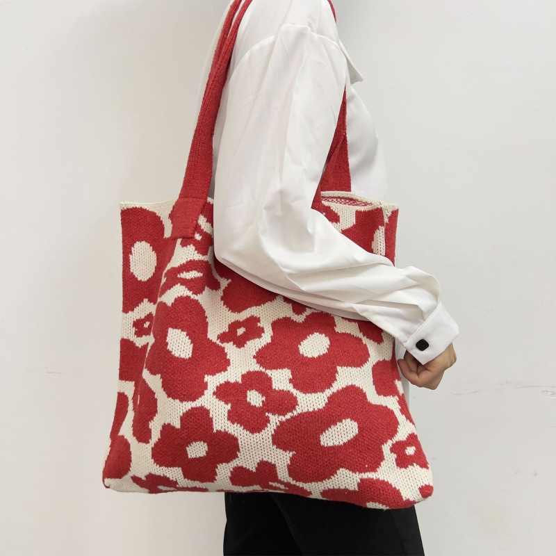 Túi Tote Đeo Vai Dệt Kim Đính Hoa Sức Chứa Lớn Thời Trang Đi Biển