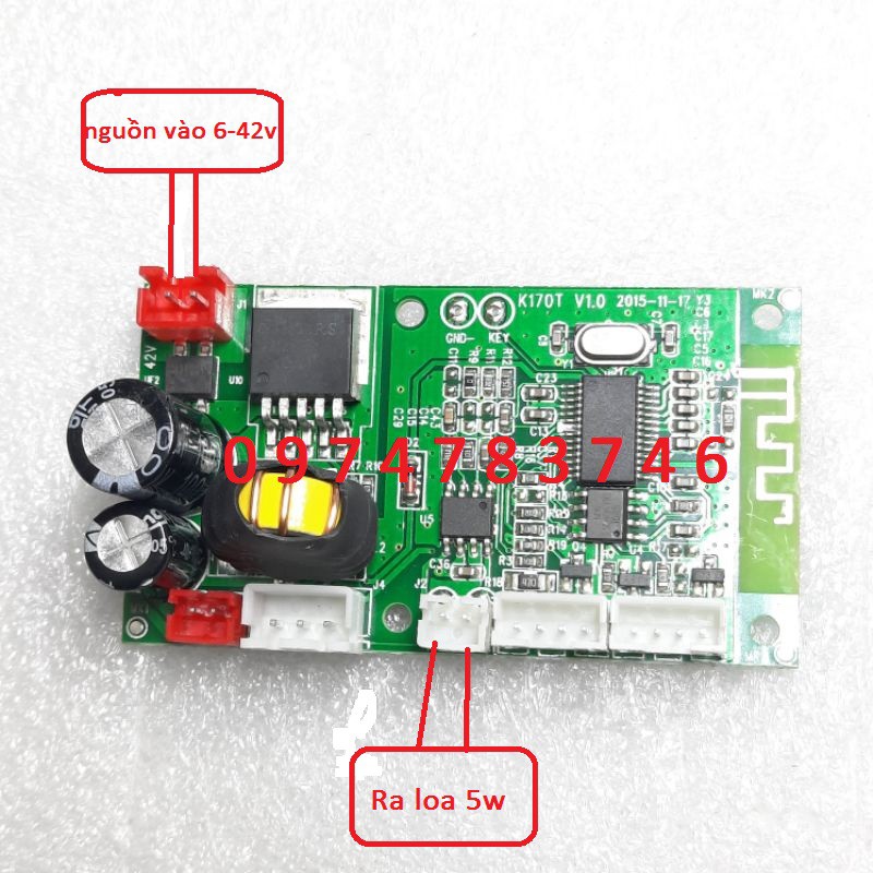 mạch loa bluetooth 5w (6v-42v)
