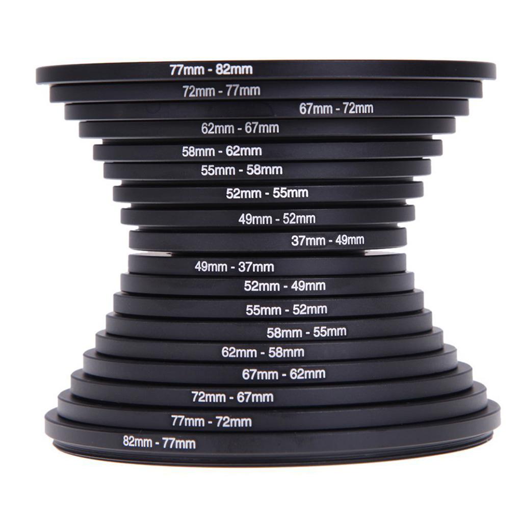 Bộ 18 Vòng Nối Ống Kính Máy Ảnh 37-82mm Bằng Kim Loại