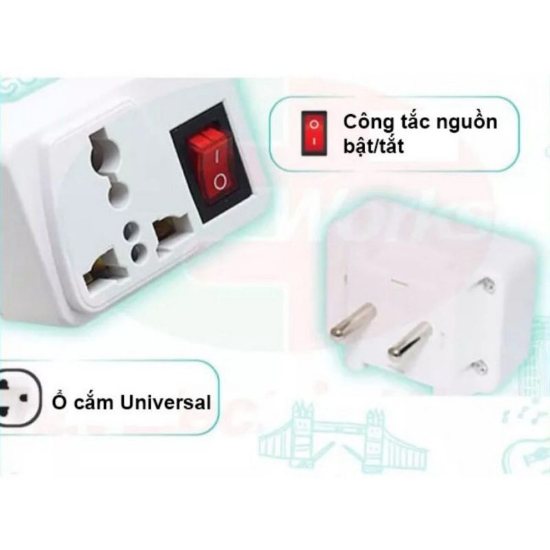 Đầu nối đa năng vuông ( 01 ổ cắm 3 chấu) -  (01 ổ cắm 3 chấu+01 ổ cắm đôi)