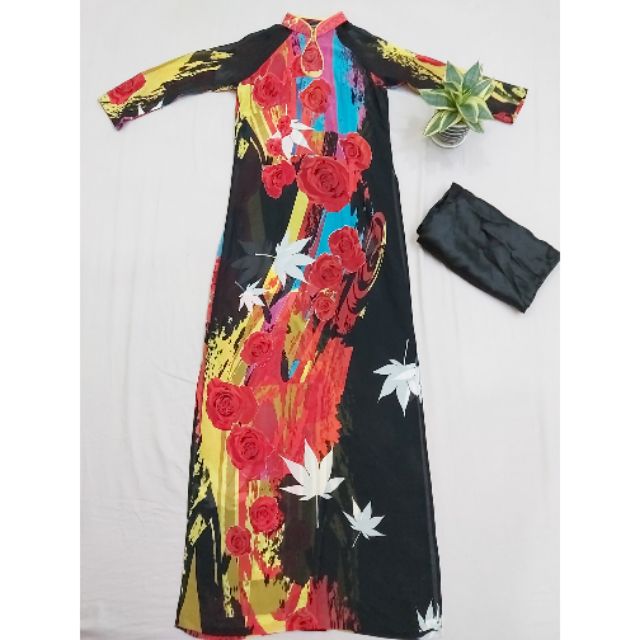Áo dài thanh lý siêu rẻ kèm quần, chất liệu voan chiffon. Kiểu dáng sang trọng thanh lịch