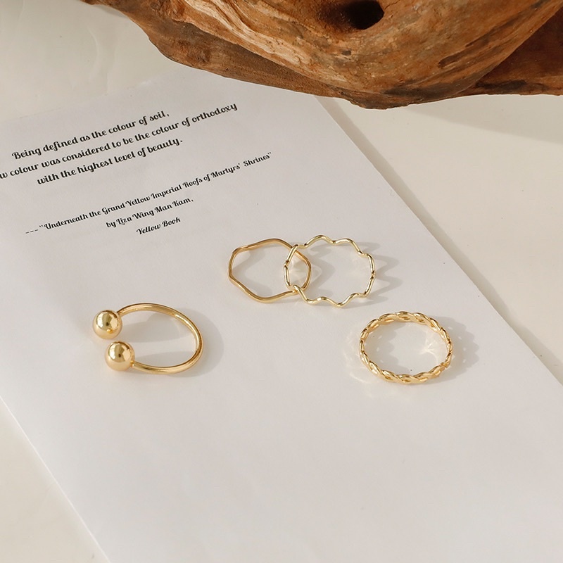 Set Nhẫn Phong Cách Hàn Quốc Cá Tính Cho Nữ - Bộ Nhẫn Nữ Mạ Điện Kim Loại