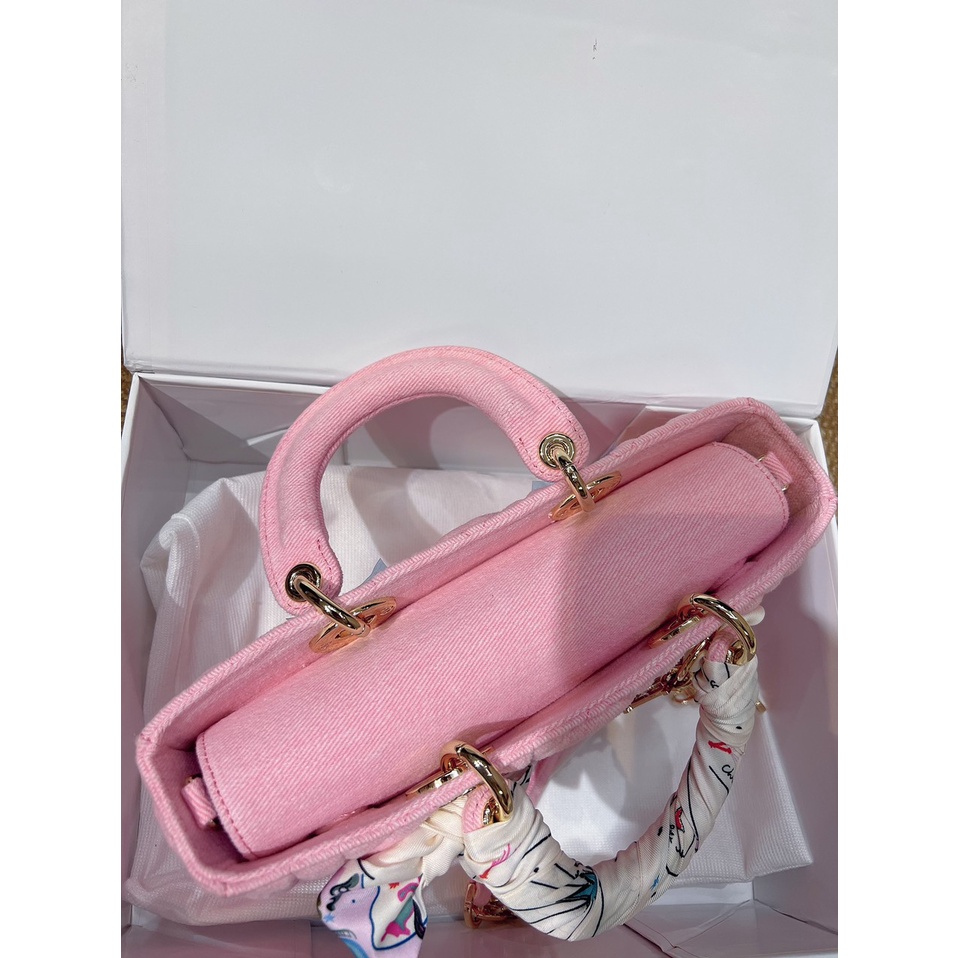 Túi Xách Di.or La.dy Size 27cm Màu Hồng