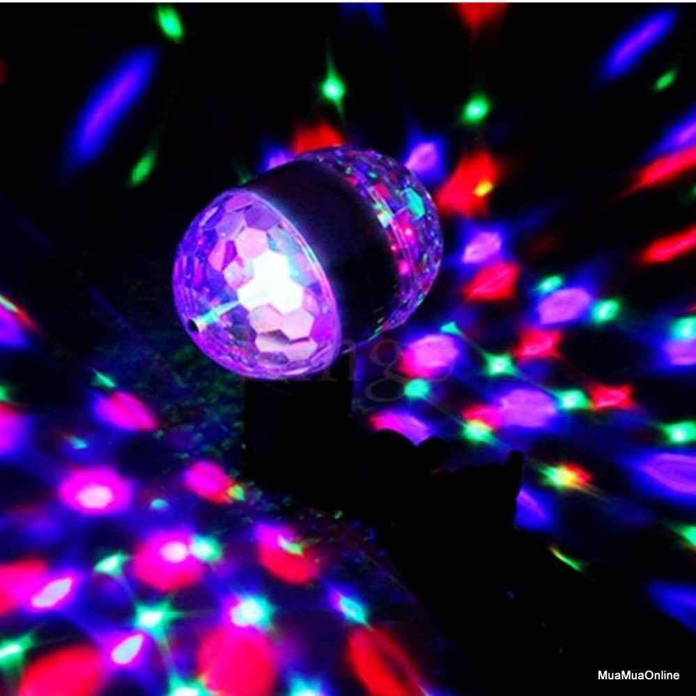 Đèn led xoay 7 màu cảm ứng theo nhạc trang trí tại gia đình, phòng karaoke, chất liệu cao cấp, bền bỉ