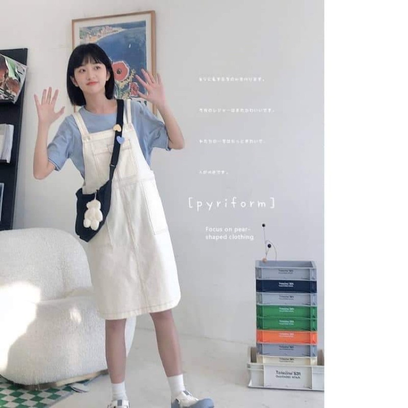 Yếm váy hai dây chỉ nổi KA12