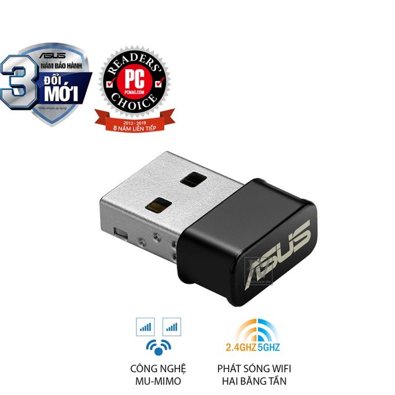 [Giao hàng 1h - HN] USB THU SÓNG WIFI ASUS USB-AC53 NanoHai băng tần chuẩn AC1200Mbps usb Ac53 | BigBuy360 - bigbuy360.vn
