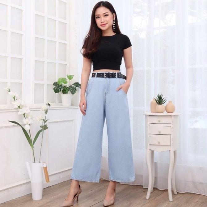 Quần Jean Culottes Denim Cao Cấp