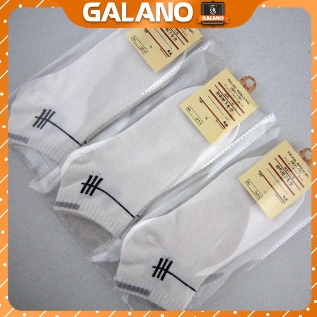 Tất nam cổ ngắn GALANO vớ nam co giãn họa tiết 3 sọc đi giày da, giày thể thao chạy bộ, gym đa năng FAS-001328
