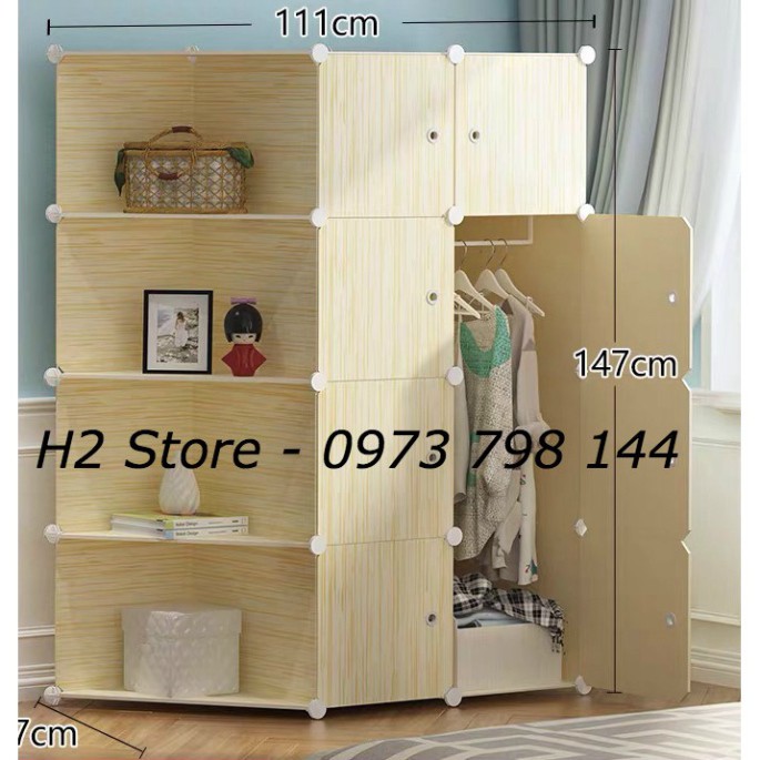 TỦ NHỰA LẮP GHÉP 8 Ô & 4 KỆ GÓC ĐỂ QUẦN ÁO ĐA NĂNG SIZE TO ( TÙY CHỌN MẪU TỦ )