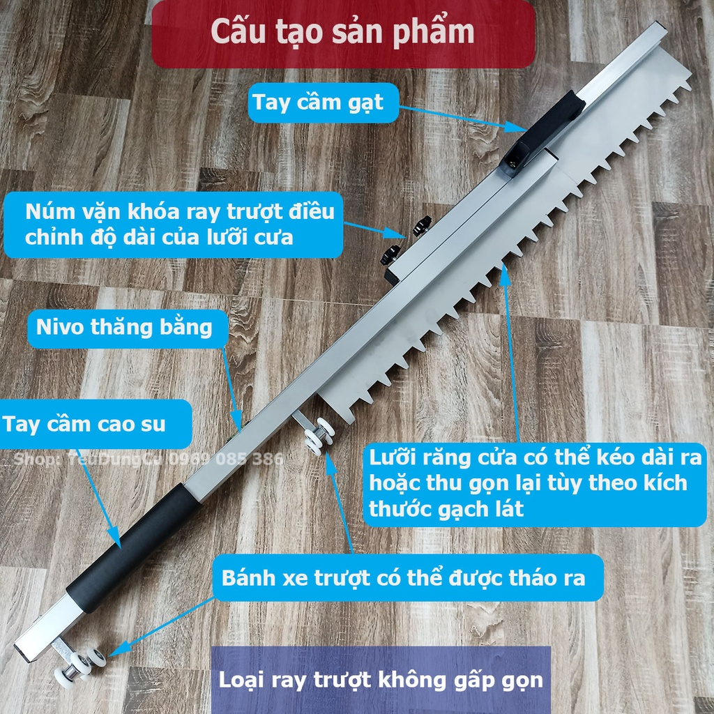 Thước gạt vữa lát nền Bay răng cưa chuyên dụng ốp lát gạch
