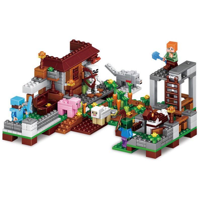 [THẢO NGUYÊN]  Đồ Chơi Lắp Ráp Lego Minecrraft My World  Thảo Nguyên Xanh Bộ Đồ Chơi Rèn Luyện Tính Kiên Nhẫn Cho Trẻ