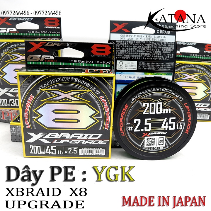 Dây PE YGK X-Braid Upgrade - cuộn 200m - Made ịn Japan