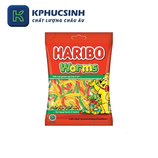 Kẹo dẻo trái cây Haribo Worms 80g KPHUCSINH - Hàng Chính Hãng