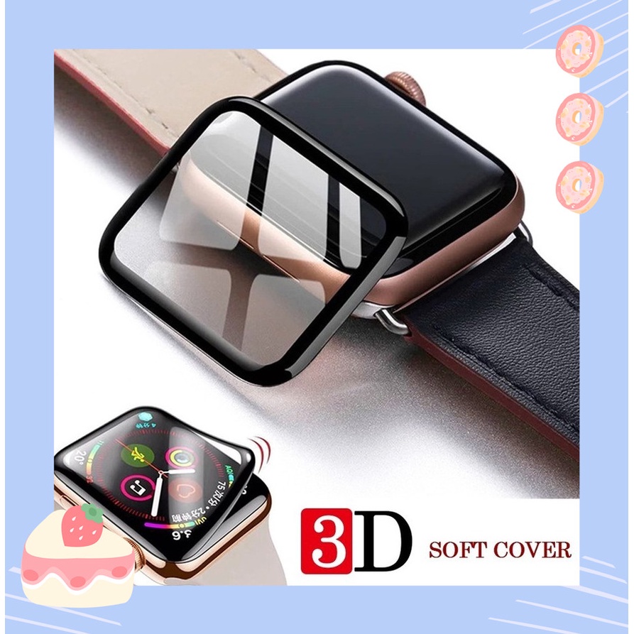 Miếng dán cường lực trong suốt 3D cho Apple Watch 38mm 42mm 40mm 44mm Series 6 SE 5 4 3 2 1