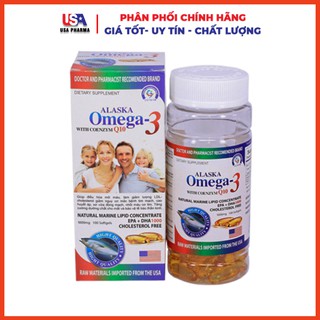 Viên dầu cá Alaska Omega 3 sáng mắt, khỏe tim, bổ não - Lọ 100 viên