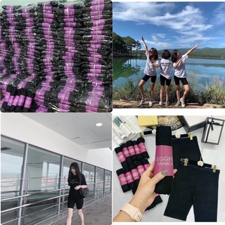 Quần legging lửng cạp chun trên gối legging đùi nữ ngố mặc ở nhà