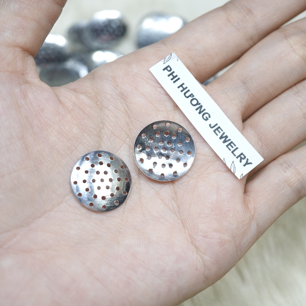 20 miếng đế lỗ, đế hoa 18mm làm phụ kiện trang trí handmade