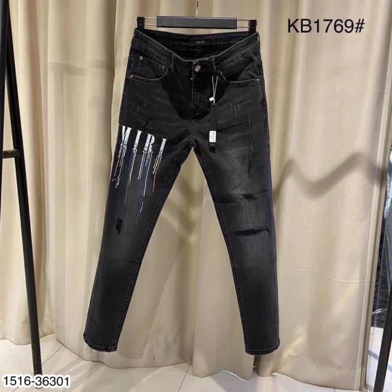 [Ảnh Thật] Quần Jeans Nam Ami In Chữ Chảy Cao Cấp - Quần Bò Nam Ami Cao Cấp