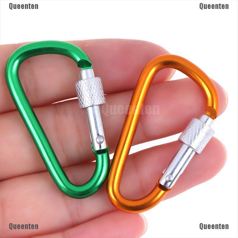 2 vòng móc leo núi hình chữ D bằng nhôm (màu sắc ngẫu nhiên)