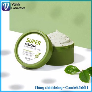 Mặt nạ đất sét trà xanh some by mi super matcha pore clean clay mask 100g
