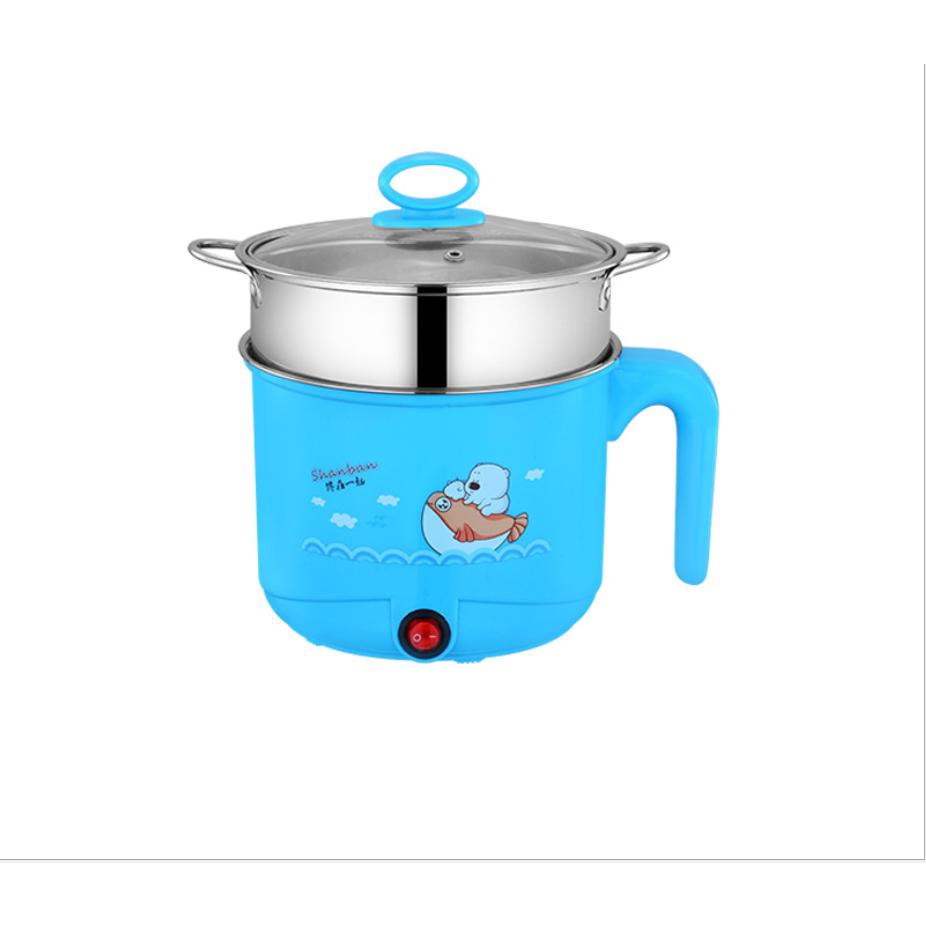 [RẺ BẤT NGỜ] Nồi Lẩu Điện Mini Kèm Giá Hấp INOX cao cấp, dung tích 1,8L,, phù hợp gia đình bận rộn