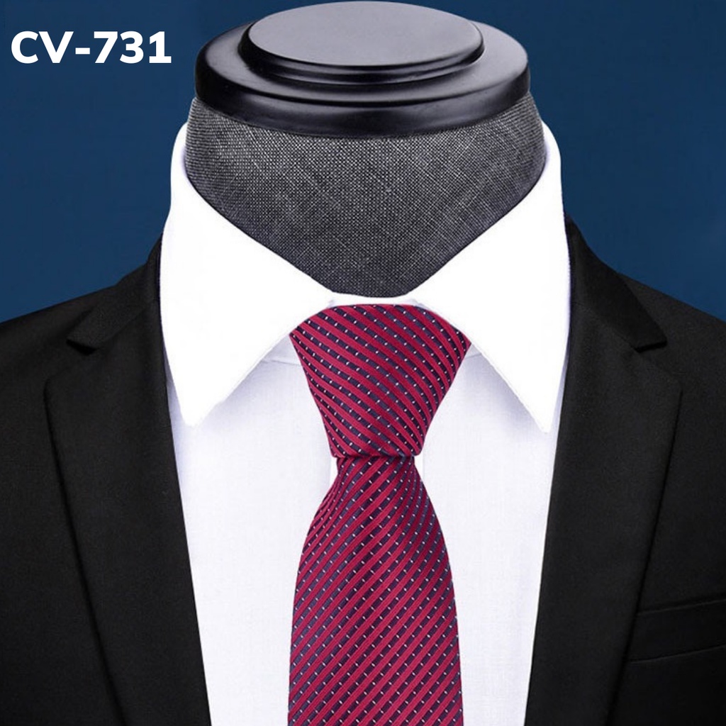Cà vạt Nam cỡ trung 7cm phong cách thời trang, cà vạt công sở, chú rể, Cravat cao cấp CV-731