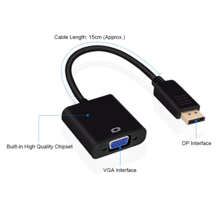Cáp Chuyển Đổi Dp Sang Vga Cho Máy Tính, Laptop, Máy Chiếu | BigBuy360 - bigbuy360.vn