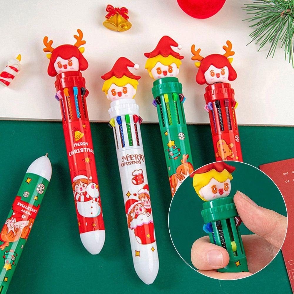 CHOOKEY Bộ 4 Bút Bi Hình Vớ Giáng Sinh Hoạt Hình