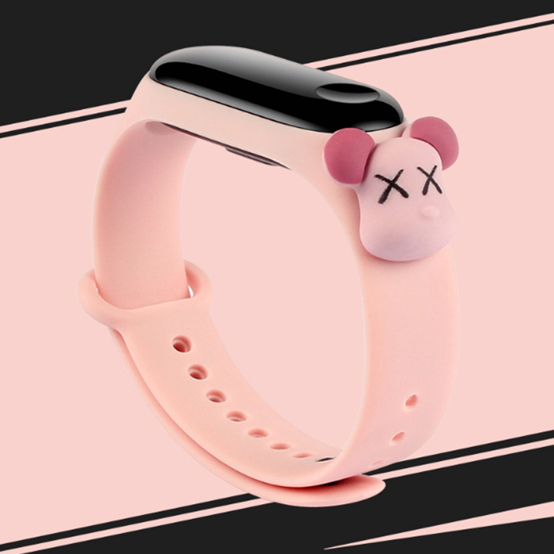 Dây Đeo Bằng Silicone Mềm In Hình Hoạt Hình 3d Cho Đồng Hồ Thông Minh Xiaomi Mi Band 5 Miband 4